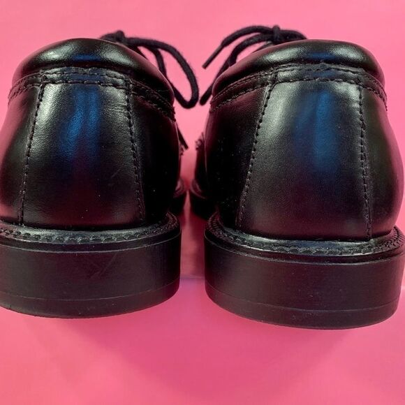 MENS BLACK LEATHER DOCKERS TIE UP SHOES 10M main image 5
